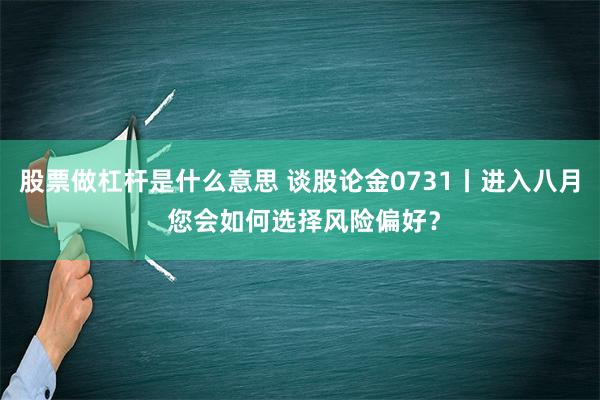 股票做杠杆是什么意思 谈股论金0731丨进入八月 您会如何选择风险偏好？