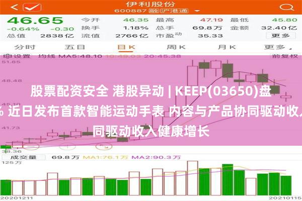 股票配资安全 港股异动 | KEEP(03650)盘中涨超10% 近日发布首款智能运动手表 内容与产品协同驱动收入健康增长